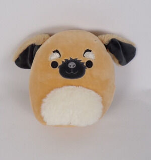 Squishmallow Bobzi the Pekingese Dog Stuffed Animal Plush 8" Brown Kellytoy
